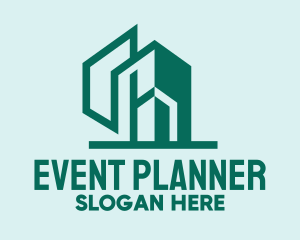 Teal Geometric Building Logo