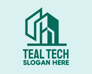 Teal - Teal Geometric Building logo design