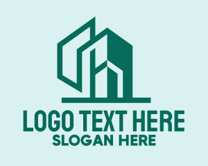 Geometric - Teal Geometric Building logo design