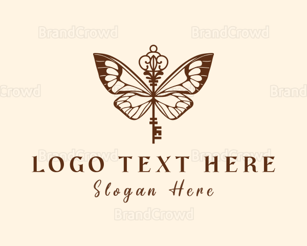 Brown Butterfly Key Logo