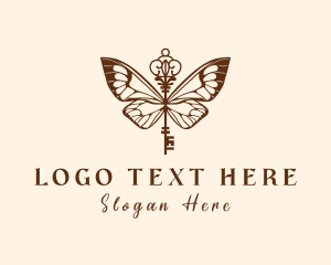 Key - Brown Butterfly Key logo design