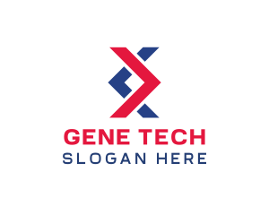 Genetics - Red Blue Arrows logo design