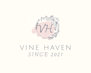 Floral Leaf Vine  logo design