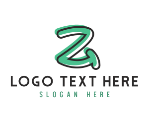 Kids - Green Handwritten Letter Z logo design