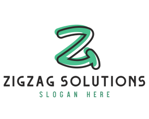 Green Handwritten Letter Z logo design