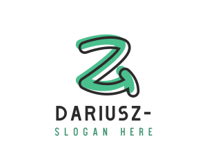 Early Learning - Green Handwritten Letter Z logo design