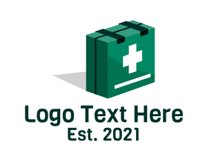 Center - First Aid Isometric Box logo design