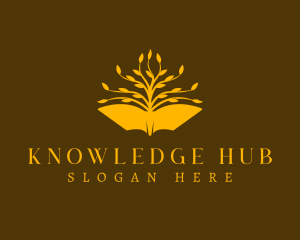 Learn - Tree Book Library logo design