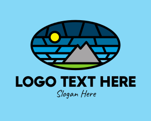 Natural - Mountain Landscape Mosaic logo design