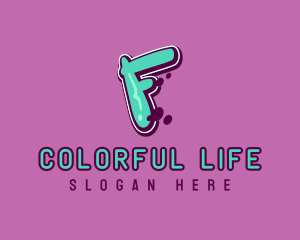 Vibrant - Modern Graffiti Letter F logo design