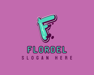 Modern Graffiti Letter F logo design