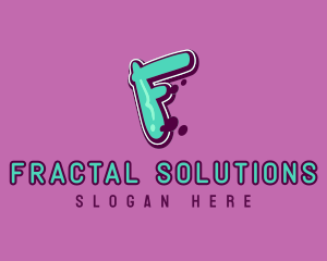 Modern Graffiti Letter F logo design