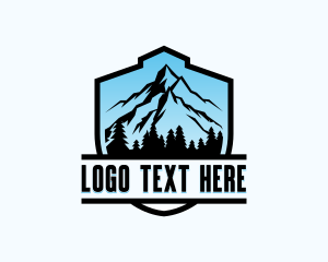 Hiker - Shield Hiking Mountain logo design