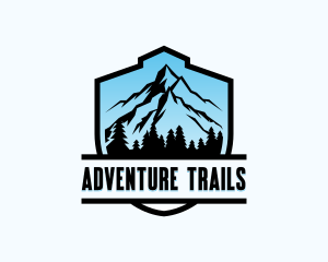 Shield Hiking Mountain logo design