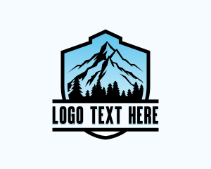 Mountain - Shield Hiking Mountain logo design