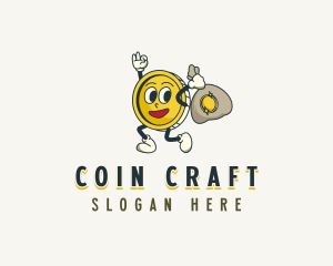 Cartoon Coin Money logo design