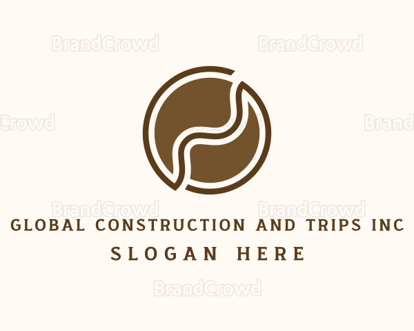 Brown Abstract Coffee Bean Logo