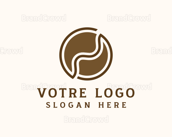 Brown Abstract Coffee Bean Logo