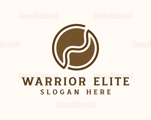 Brown Abstract Coffee Bean Logo