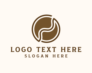 Brewed Coffee - Brown Abstract Coffee Bean logo design