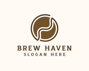 Brown Abstract Coffee Bean logo design