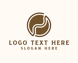 Brown Abstract Coffee Bean Logo