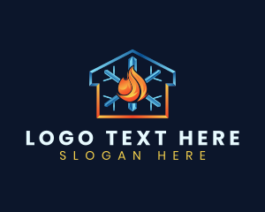 Exhaust - Heating Cooling House logo design
