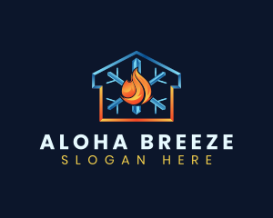 Heating Cooling House logo design