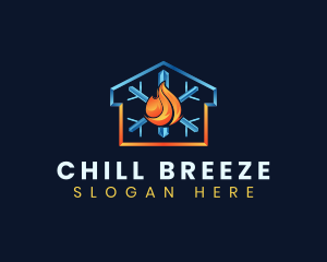 Heating Cooling House logo design