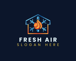 Heating Cooling House logo design