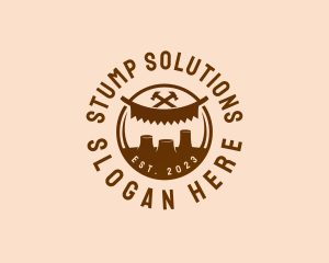 Stump - Timber Carpenter Tool logo design