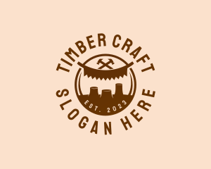 Timber Carpenter Tool logo design