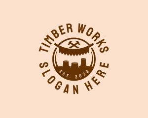 Timber Carpenter Tool logo design