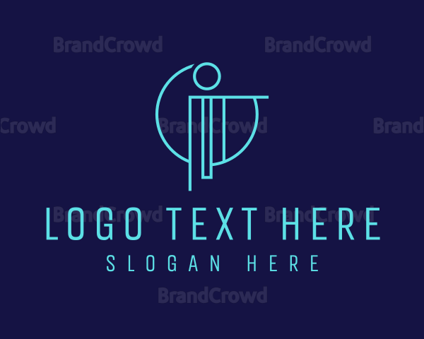 Digital Letter I Logo