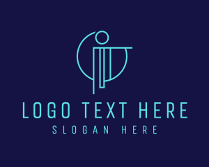 Information - Digital Letter I logo design