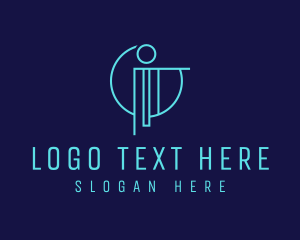 Info - Digital Letter I logo design