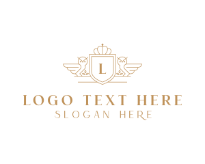 Hotel - Royal Owl Shield logo design