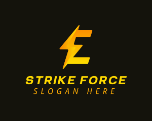 Strike - Electric Thunder Letter E logo design