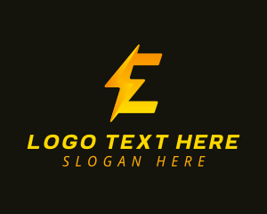 Electricity - Electric Thunder Letter E logo design