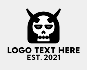 Creepy - Scary Demon Skull logo design