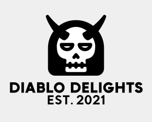 Diablo - Scary Demon Skull logo design