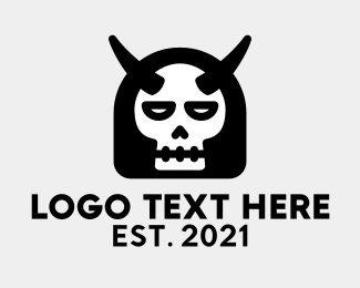 Scary Demon Skull  Logo