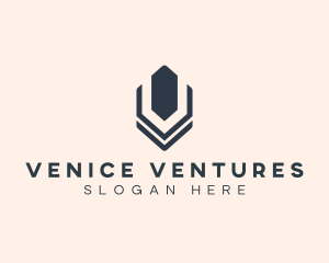 Marketing Geometric Letter V logo design