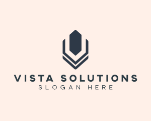 Marketing Geometric Letter V logo design