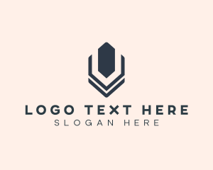 Hexagon - Marketing Geometric Letter V logo design