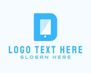 Parallelogram - Mobile Device Letter D logo design