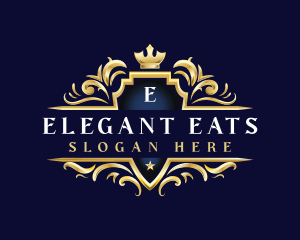 Elegant Crown Shield logo design