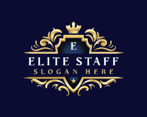 Elegant Crown Shield logo design