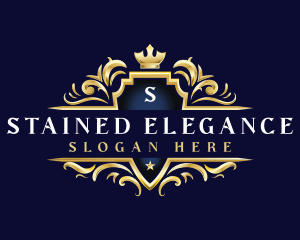 Elegant Crown Shield logo design