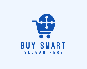 Cross Shopping Cart logo design